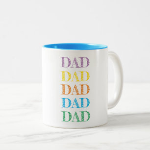 Tasse 2 Couleurs DAD Typographie moderne Fête des pères de couleurs