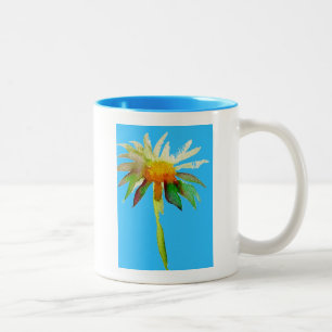Tasse 2 Couleurs Daisy Blue Fleur d'Art Moderne