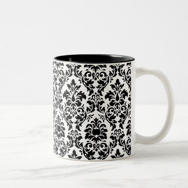 Tasse 2 Couleurs Damas noir et blanc (Droit)