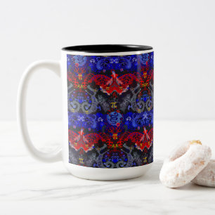 Tasse 2 Couleurs Damask polyamory Dragon dans Poly Pride Flag Color