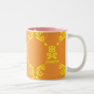 Tasse 2 Couleurs Damassé jaune-orange
