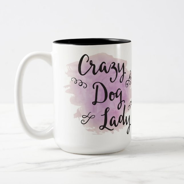 Tasse 2 Couleurs Dame de chien fou (violet) (Gauche)