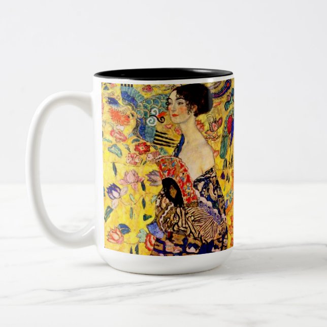 Tasse 2 Couleurs Dame Gustav Klimt avec ventilateur (Gauche)
