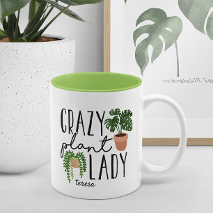 Tasse 2 Couleurs Dame Plante folle Amoureux des Plantes personnal