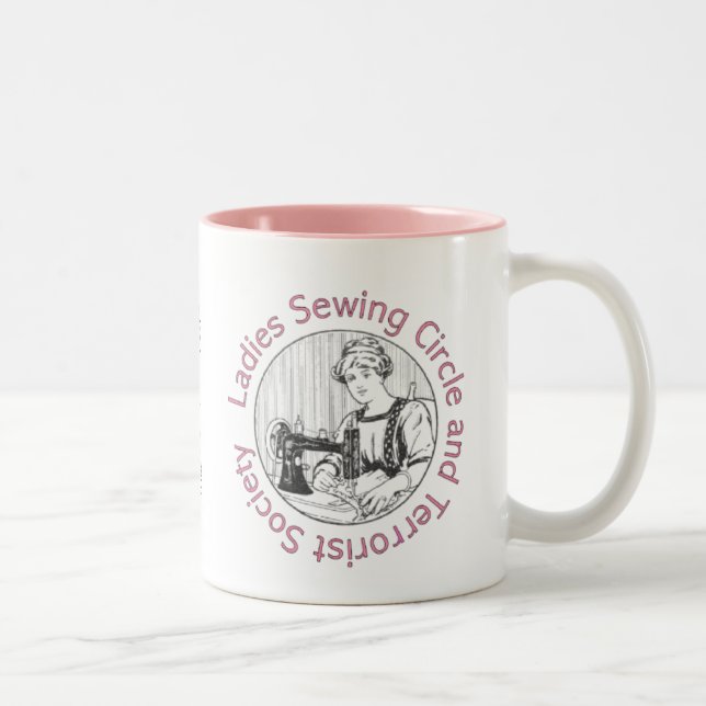 Tasse 2 Couleurs Dames cousant le cercle (Droit)
