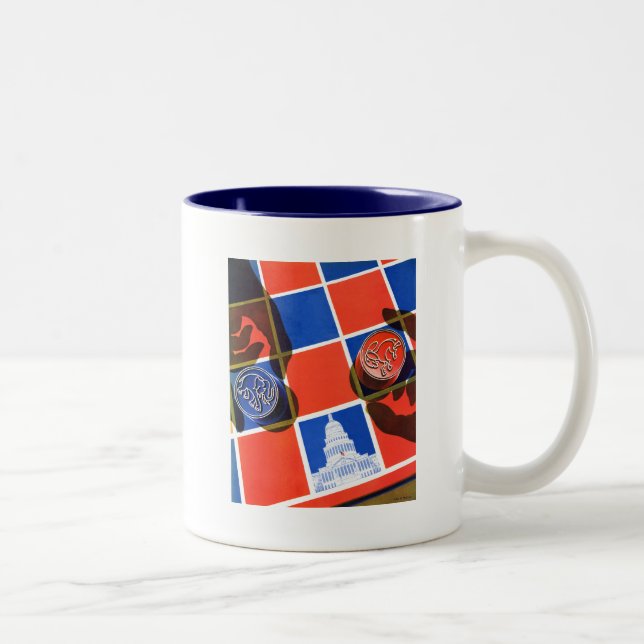 Tasse 2 Couleurs Damier d'élection (Droit)