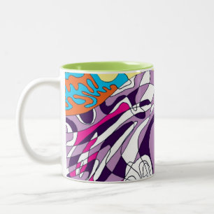 Tasse 2 Couleurs "Dancing Sky Reaching Hill" Art Abstrait
