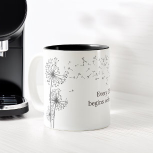 Tasse 2 Couleurs Dandelion graphique inspirant des devis