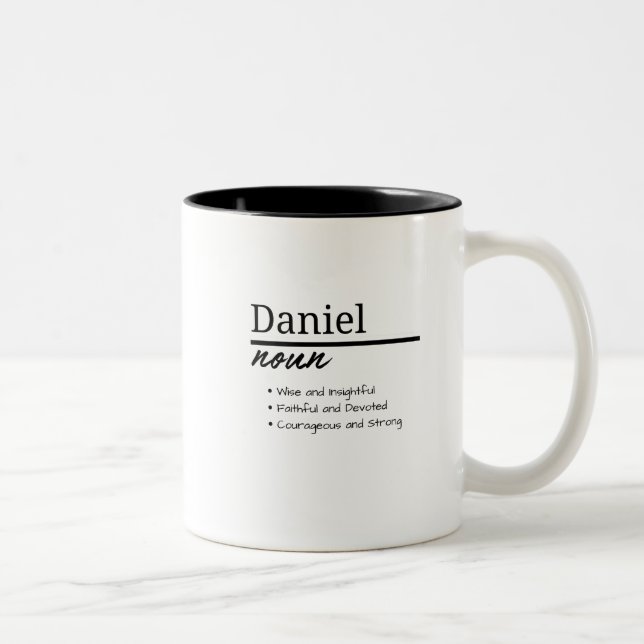 Tasse 2 Couleurs Daniel, Garçon Nom Personnalisé Définition (Droit)