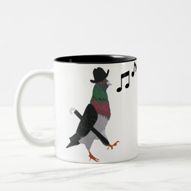 Tasse 2 Couleurs Dapper Pigeon Fête du Père Editable (Gauche)