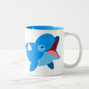 Tasse 2 Couleurs Dauphin de dessin animé mignon