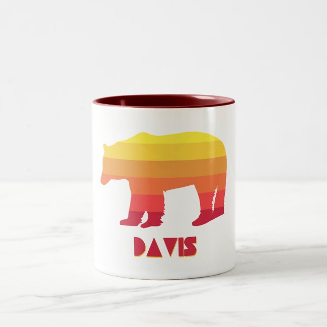 Tasse 2 Couleurs Davis West Virginia Rainbow Bear (Centre)