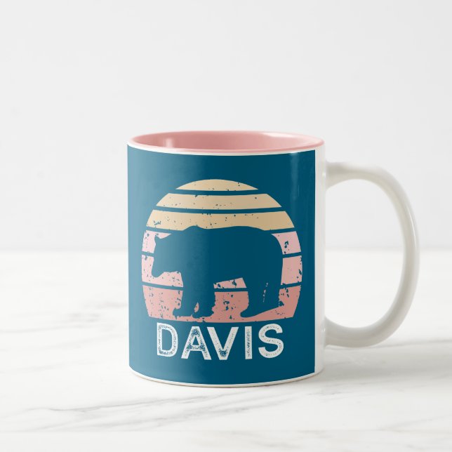 Tasse 2 Couleurs Davis West Virginia Retro Bear (Droit)