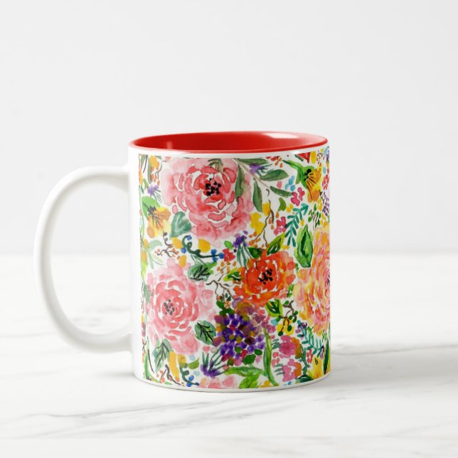 Tasse 2 Couleurs De jolies fleurs (Gauche)