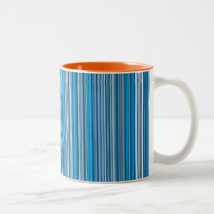 Tasse 2 Couleurs De nombreuses bandes multicolores dans le bleu