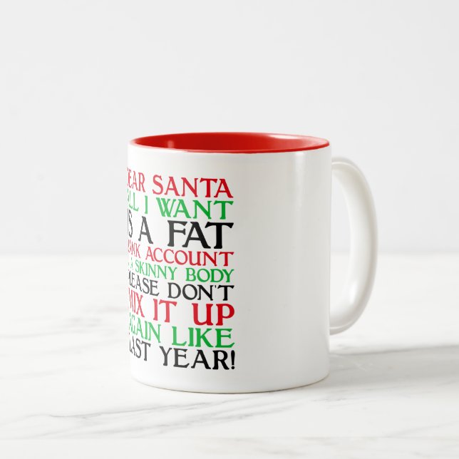Tasse 2 Couleurs Dear Santa (Devant droit)
