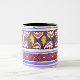 Tasse 2 Couleurs décoration traditionnelle roumaine