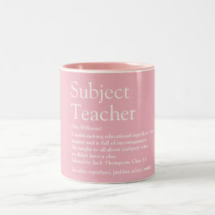 Tasse 2 Couleurs Définition d'appréciation pour enseignant Rose Mod