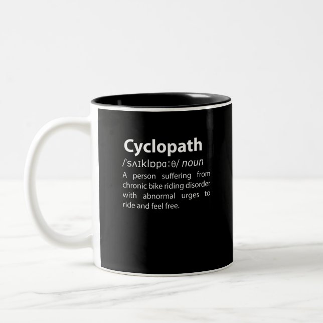 Tasse 2 Couleurs Définition de dictionnaire amusant Cyclopath (Gauche)
