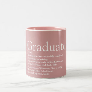 Tasse 2 Couleurs Définition de diplômé Rose Poussiéreuse Moderne