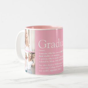 Tasse 2 Couleurs Définition de Diplômée Photo Moderne Féminine Rose