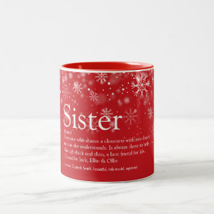 Tasse 2 Couleurs Définition de la Meilleure Sœur de Noël au Monde