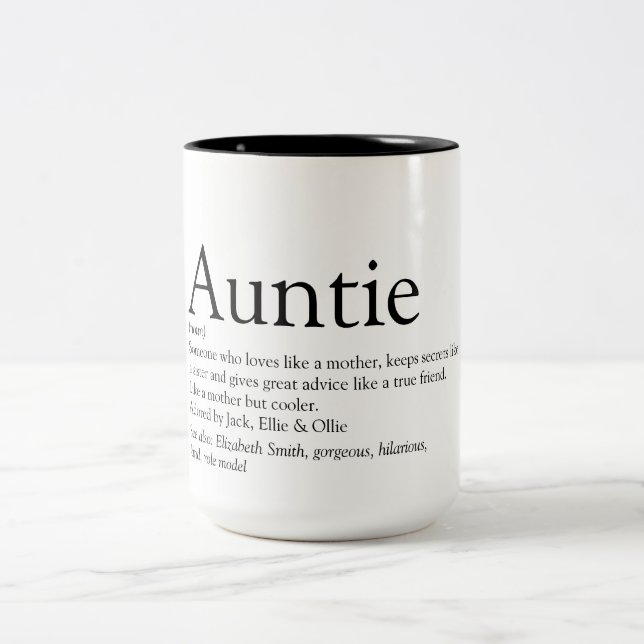 Tasse 2 Couleurs Définition de la tante préférée (Centre)