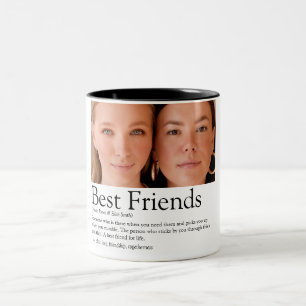 Tasse 2 Couleurs Définition de photo d'amis proches Typographie mod