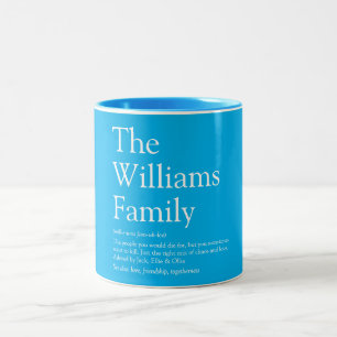Tasse 2 Couleurs Définition de votre famille Moderne Fun Sky Blue