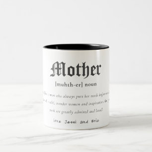 Tasse 2 Couleurs Définition du dictionnaire mère Cadeau personnalis