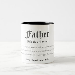 Tasse 2 Couleurs Définition du dictionnaire père Cadeau personnalis