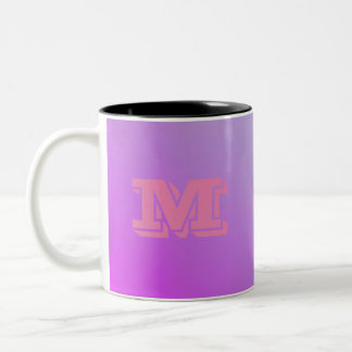 Tasse 2 Couleurs Dégradé initial de violet personnalisé