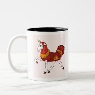 Tasse 2 Couleurs Déguisement de dinde licorne