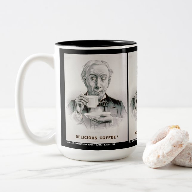 Tasse 2 Couleurs Délicieux café ! (Avec donut)
