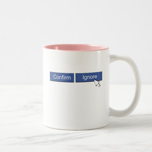 Tasse 2 Couleurs Demande d'ami de Facebook (Droit)