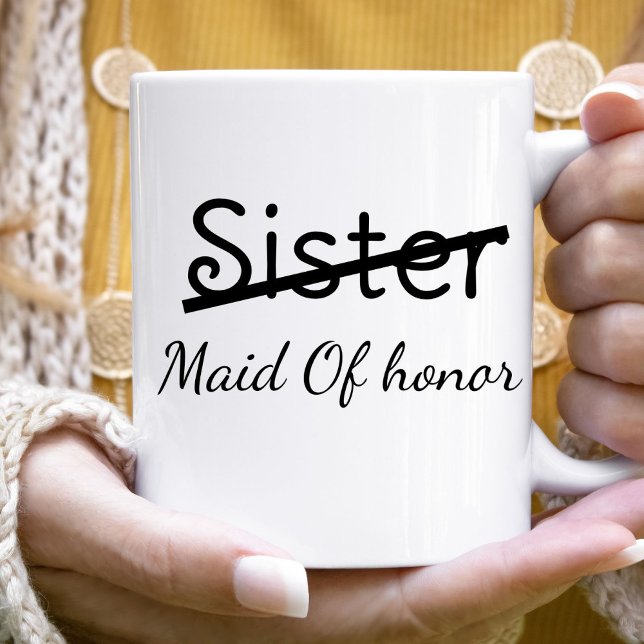 Tasse 2 Couleurs Demande de témoin drôle aux demoiselles d'honneur  (Créateur téléchargé)