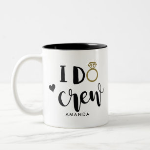 Tasse 2 Couleurs Demoiselle d'honneur I Do Crew Noir et Blanc
