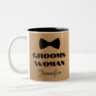 Tasse 2 Couleurs demoiselle d'honneur nœud papillon noir paillettes