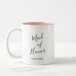 Tasse 2 Couleurs Demoiselle d'honneur personnalisée