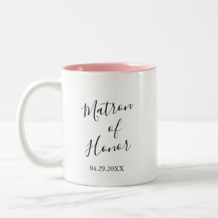 Tasse 2 Couleurs Demoiselle d'honneur personnalisée