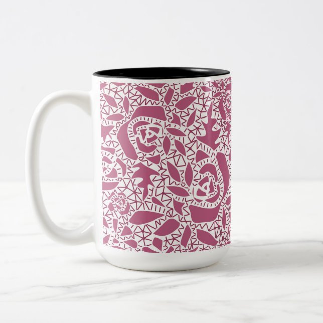 Tasse 2 Couleurs Dentelle abstraite sans couture romantique rétro r (Gauche)