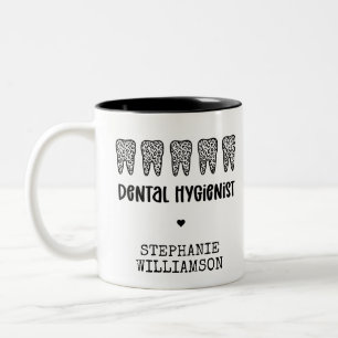 Tasse 2 Couleurs Dentis hygiénistes dentaires personnalisés Emprein