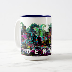 Tasse 2 Couleurs Denver, Colorado en graffiti