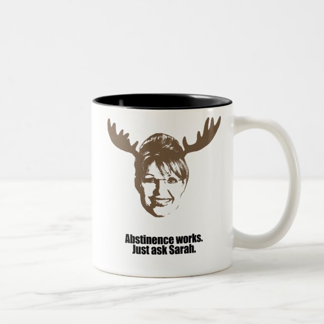 Tasse 2 Couleurs Des travaux d'abstinence - demandez à Sarah (Droit)