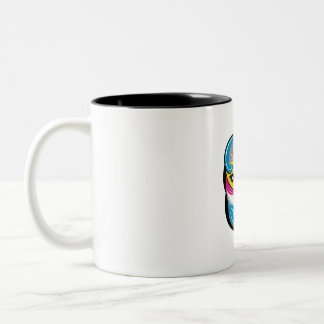 Tasse 2 Couleurs Design de logo Face Art Abstrait