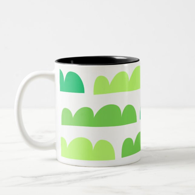 Tasse 2 Couleurs Design nuageux vert moderne (Gauche)