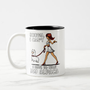 Tasse 2 Couleurs Désolé Je Ne Peux Pas Avoir À Marcher Mon Alpaca L