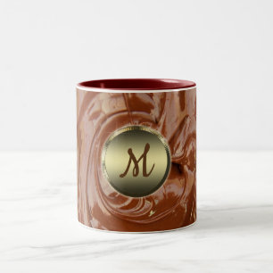 Tasse 2 Couleurs Dessert tourbillon de cacao au chocolat chaud fond