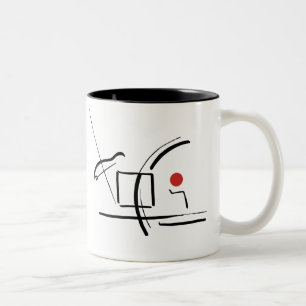 Tasse 2 Couleurs Dessin Abstrait Red Ball & Lines