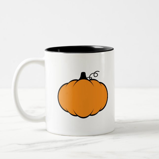 Tasse 2 Couleurs Dessin Citrouille de la saison automnale (Gauche)